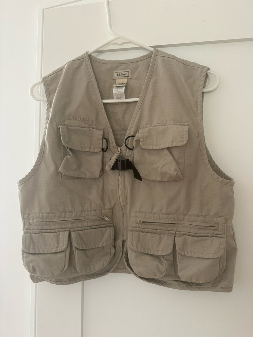 Vintage 90s LL Bean Vest Mens Outdoor Fishing Safari Utility Pockets Canvas